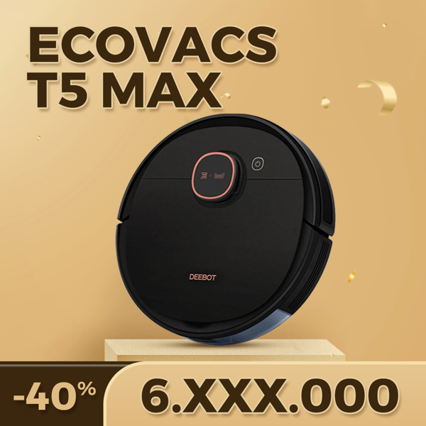 Robot Hút Bụi Lau Nhà Ecovacs Deebot T5 Max (DX65) - New 2021 - Hàng Chính Hãng