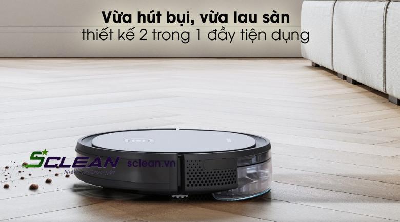 Robot hút bụi ECOVACS có thiết kế 2 trong 1 vừa quét hút bụi, vừa lau sàn tiện dụng