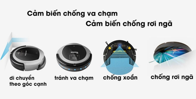 Robot hút bụi lau nhà có khả năng chống va chạm