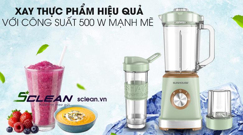 Máy xay đa năng Sunhouse SHD5315G có công suất lớn, xay được nhiều loại thực phẩm.