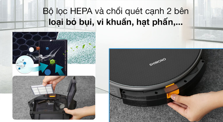 Máy hút bụi robot sở hữu bộ lọc kép HEPA