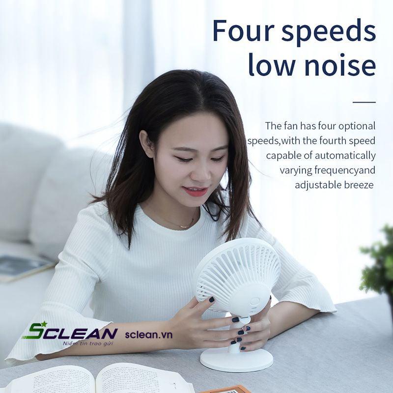 Quạt mini để bàn Baseus Ocean Fan (Pin sạc 2000mAh, 4 mức tốc độ USB