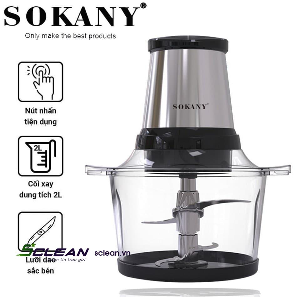 Máy xay sinh tố đa năng máy xay thịt 800W Sokany 7004A nhỏ gọn công suất  lớn BẢO HÀNH 1 NĂM - MixASale