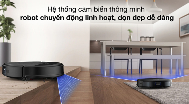 Robot hút bụi lau nhà Samsung VR05R5050WK/SV được tích hợp hệ thống cảm biến thông minh chuyển động mượt mà, dọn dẹp hiệu quả