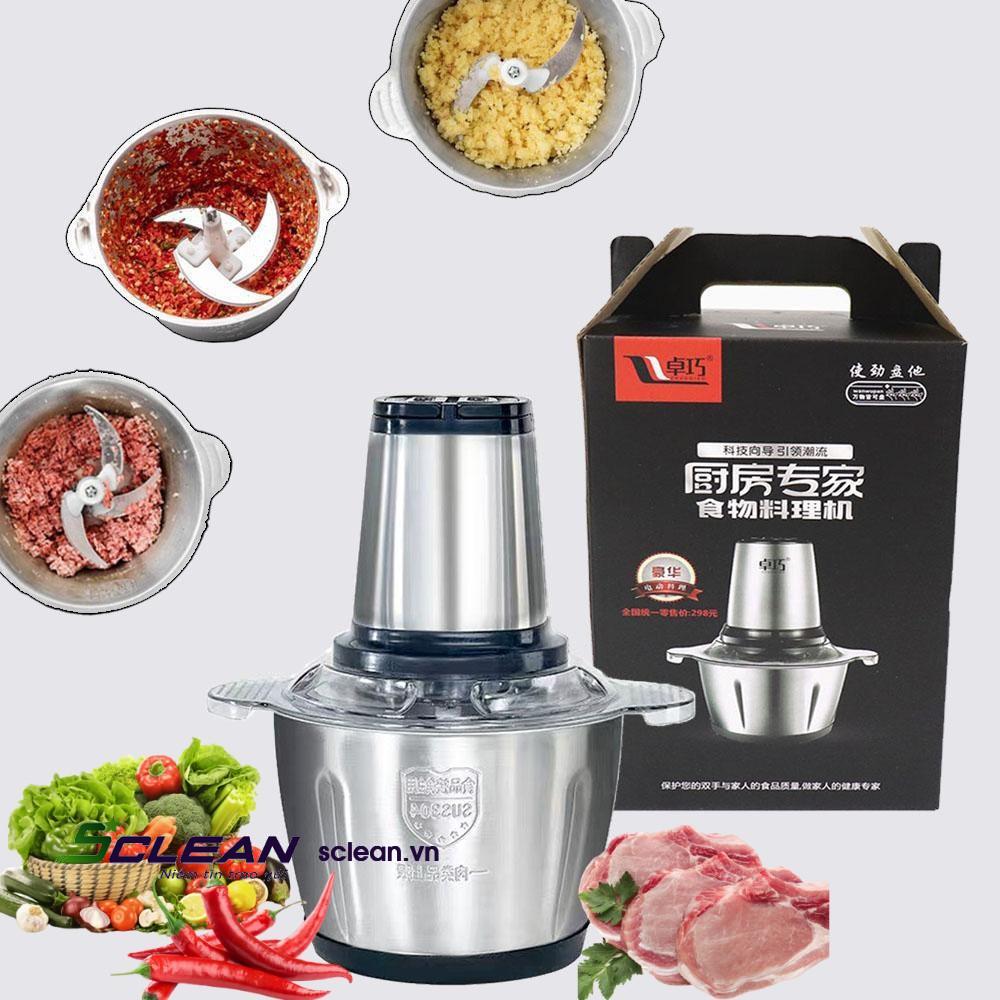 Máy Xay Thịt Inox Đa Năng Cối xay thịt 304, Máy xay đa năng Dung tích 2L, 4 Lưỡi dao bằng thép. bảo hành 6 tháng . lỗi 1 đổi 1. | Lazada.vn