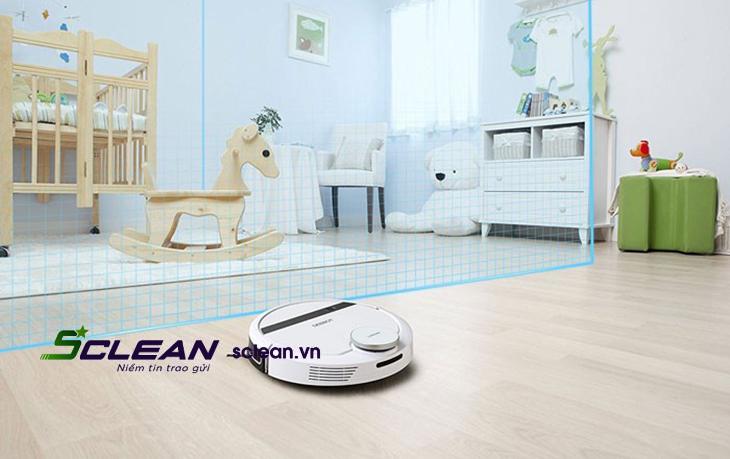 Robot hút bụi sẽ không đi qua vùng giới hạn tường ảo