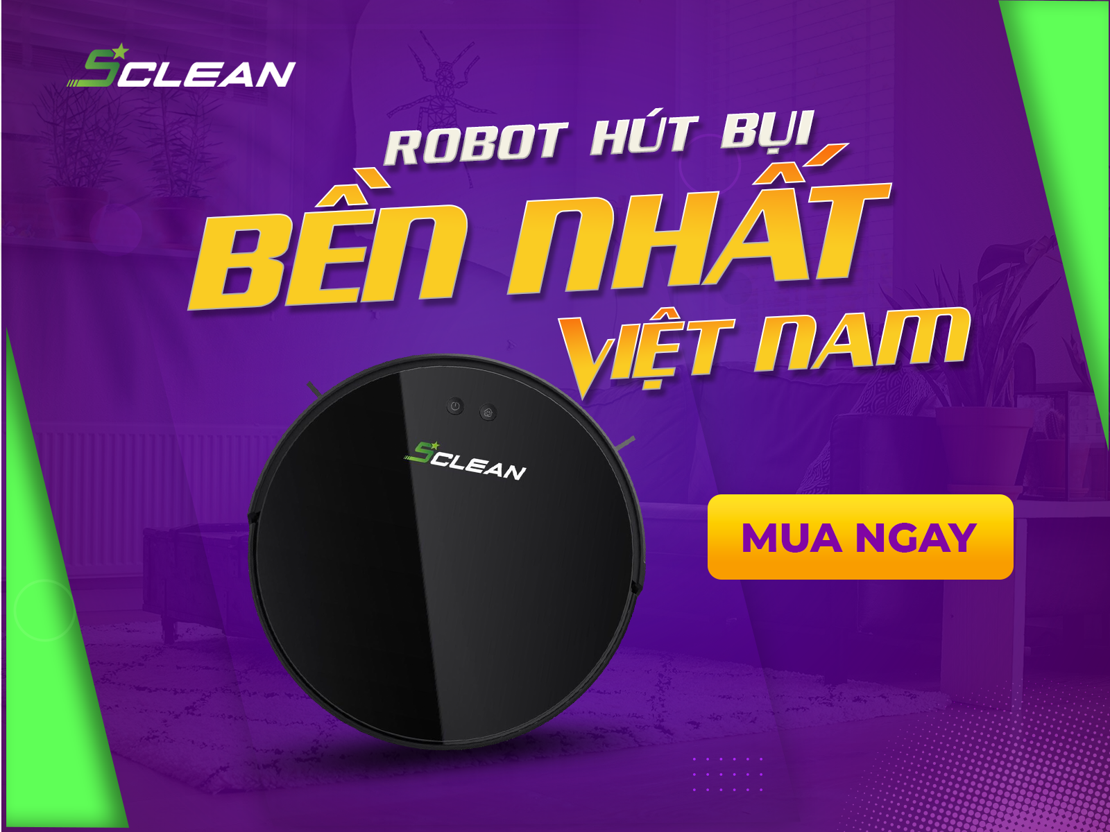 Robot Hút Bụi Lau Nhà Thông Minh SCLEAN J600 - Hàng Chính Hãng - Thiết Kế Sang Trọng, Hiệu Năng Tuyệt Vời